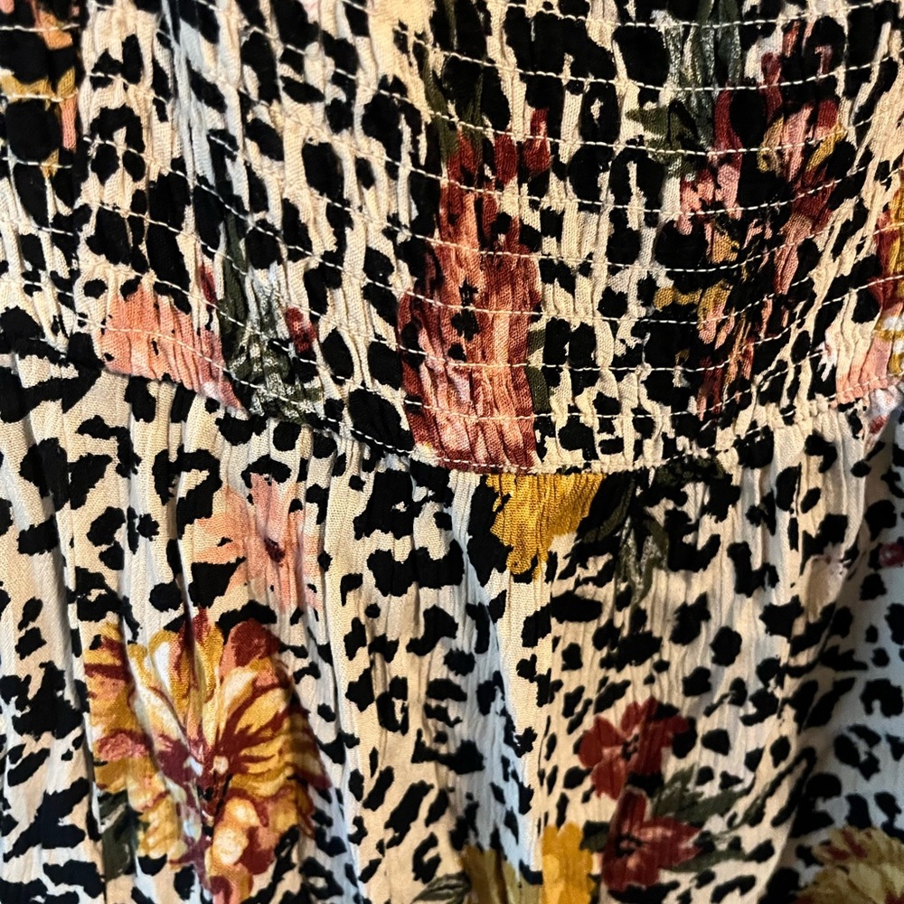 Leopard Print Cold Shoulder Blouse - image 2